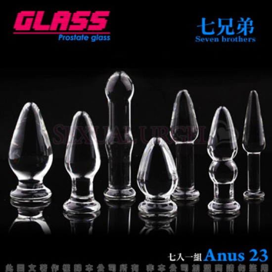 GLASS-水晶七兄弟-玻璃水晶後庭冰火棒(Anus 23)(七入一組)