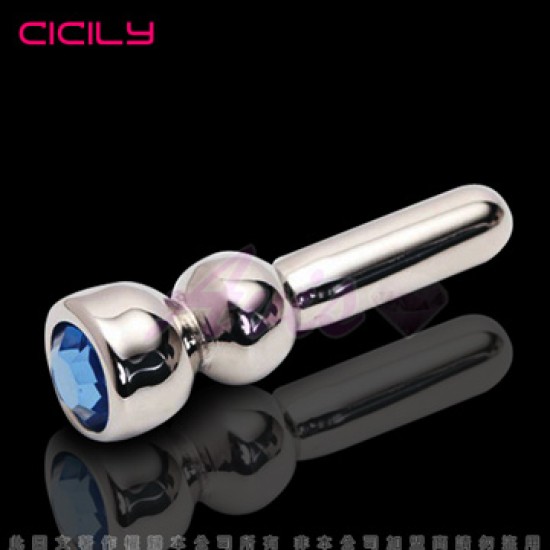 虐戀精品CICILY-馬眼單珠-寶石金屬棒阻尿器