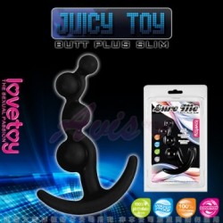 JUICY TOY-四連環泡 柔細材質後庭拉珠棒-黑