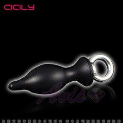 CICILY-塞吧七彩小肛栓 金屬後庭塞-黑(S)