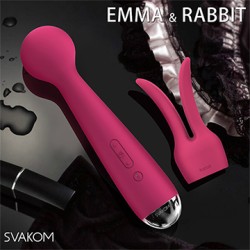 美國SVAKOM Emma 艾瑪 (獨特加熱鍵) 智能模式 震動AV棒 搭配AV頭套 櫻桃紅