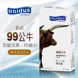 unidus優您事 動物系列保險套-99公牛-持久型 12入